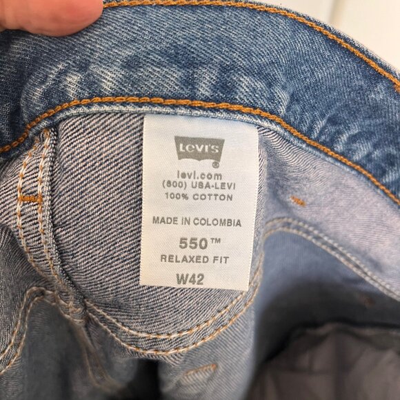 Levis 550 Relaxed Fit Denim Jean Shorts Dad Baggy Y2K Men 42 - Picture 6 of 7